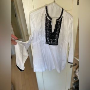Talbots cotton embellished tunic size small